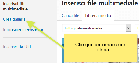 Crea galleria