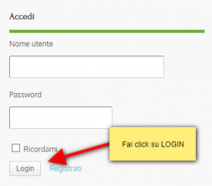 recupero password form di login